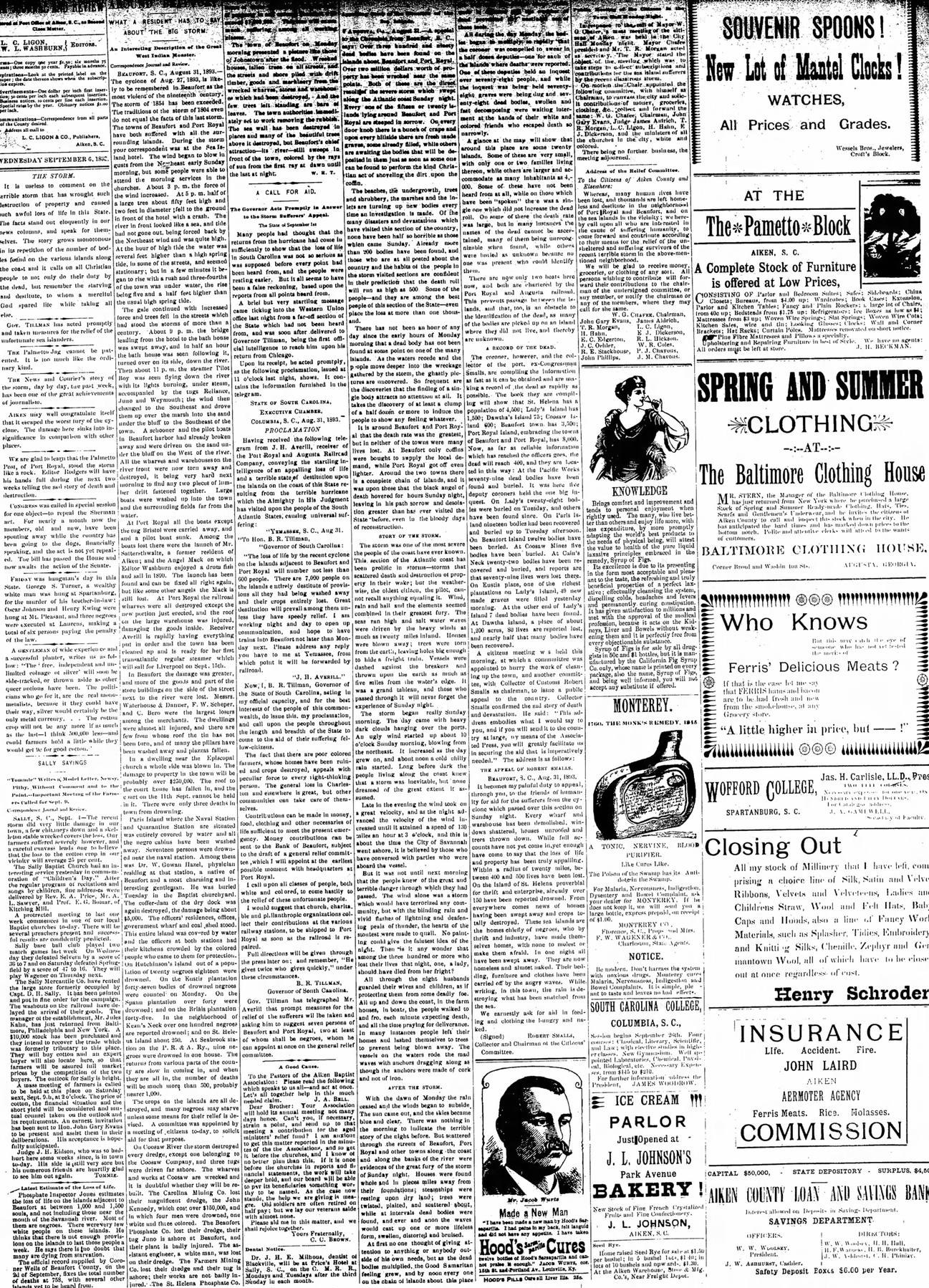 Aiken Standard September 1893