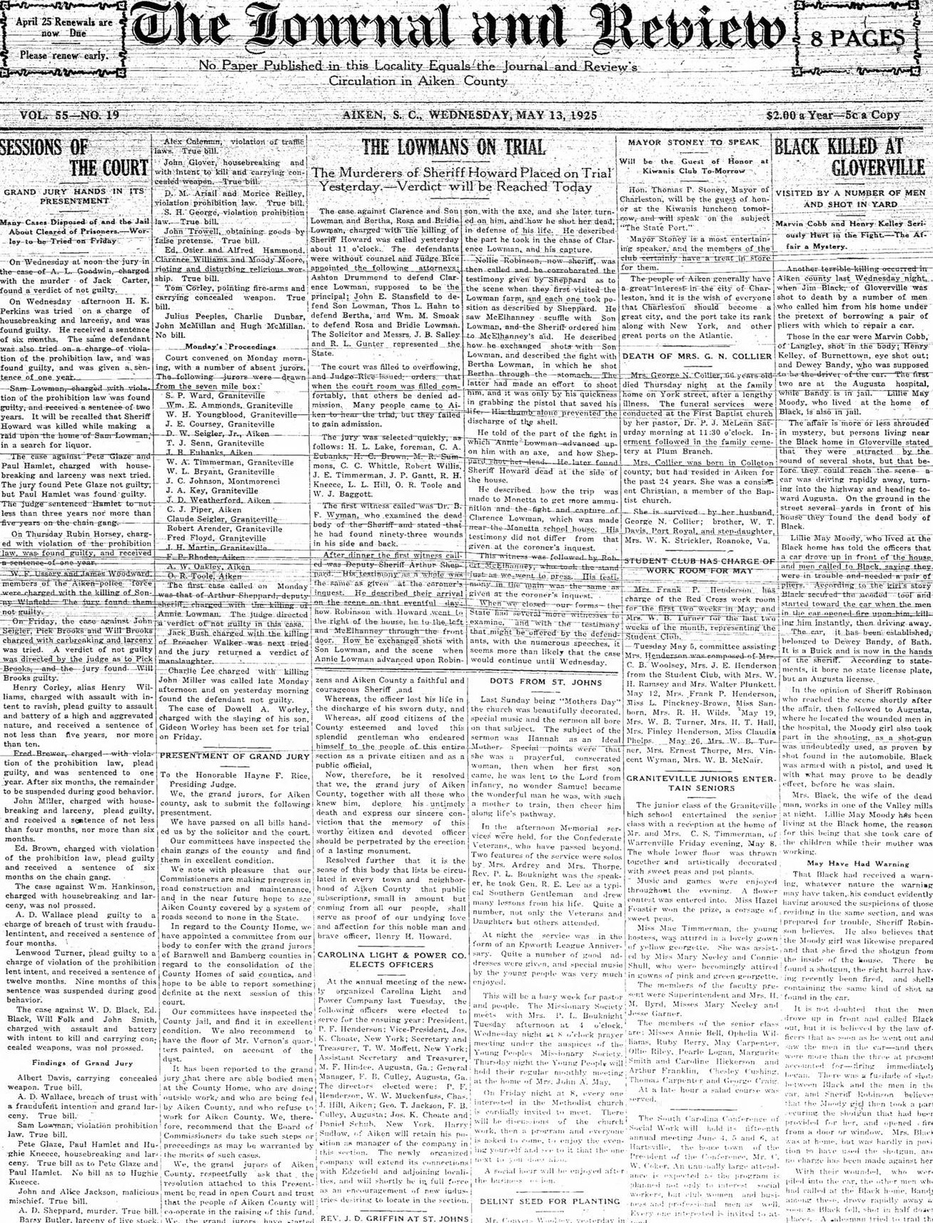 Aiken Standard 1925