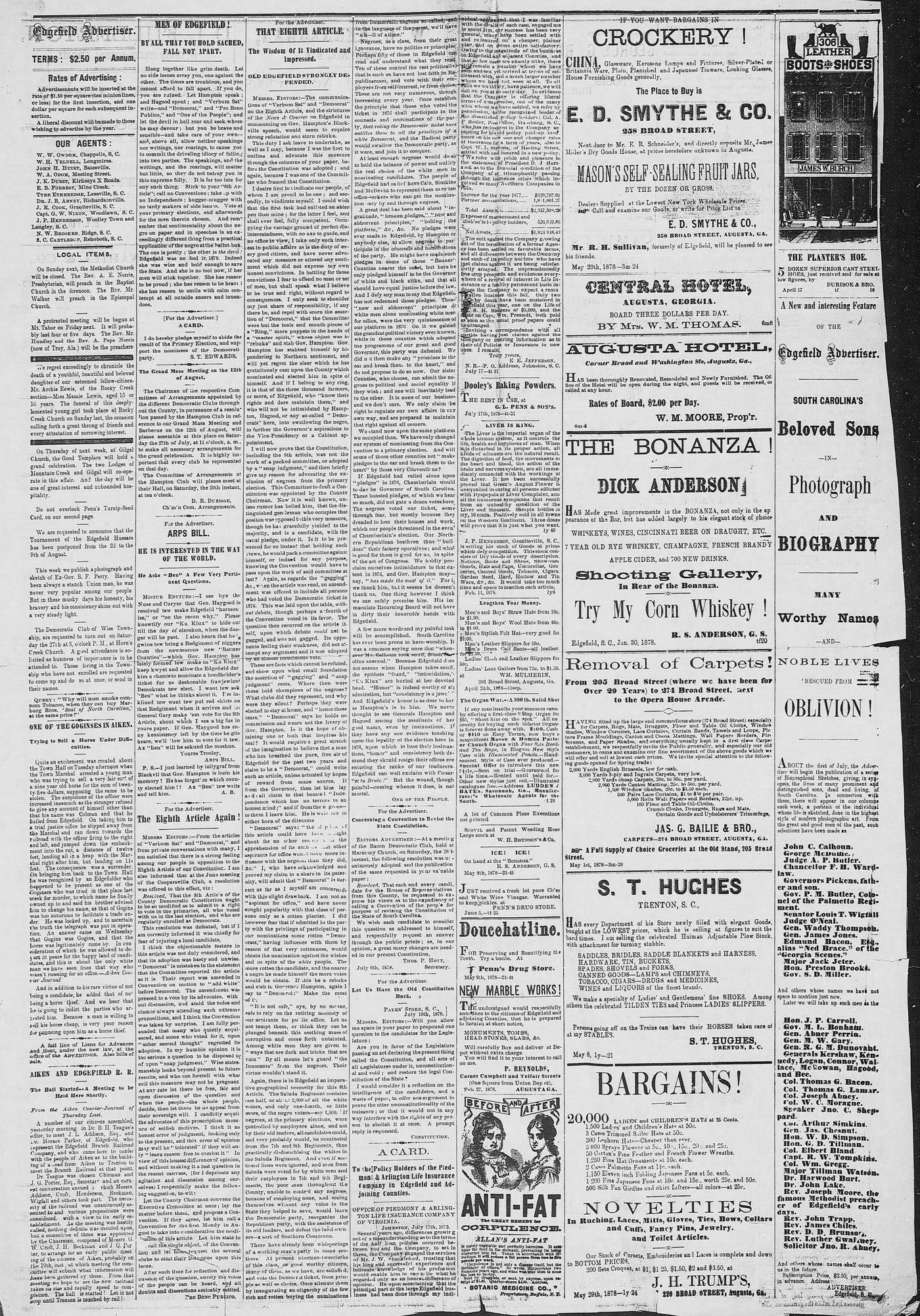 Edgefield Advertiser 1878