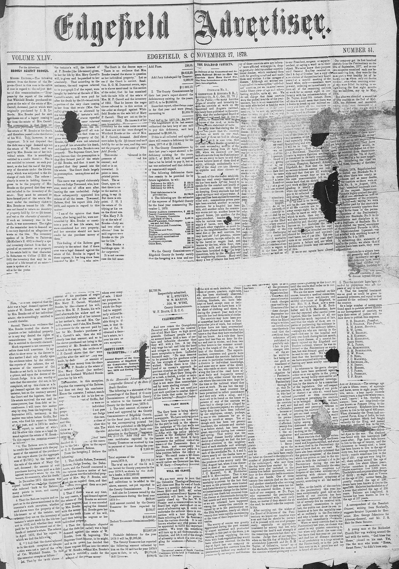 Edgefield Advertiser 1879