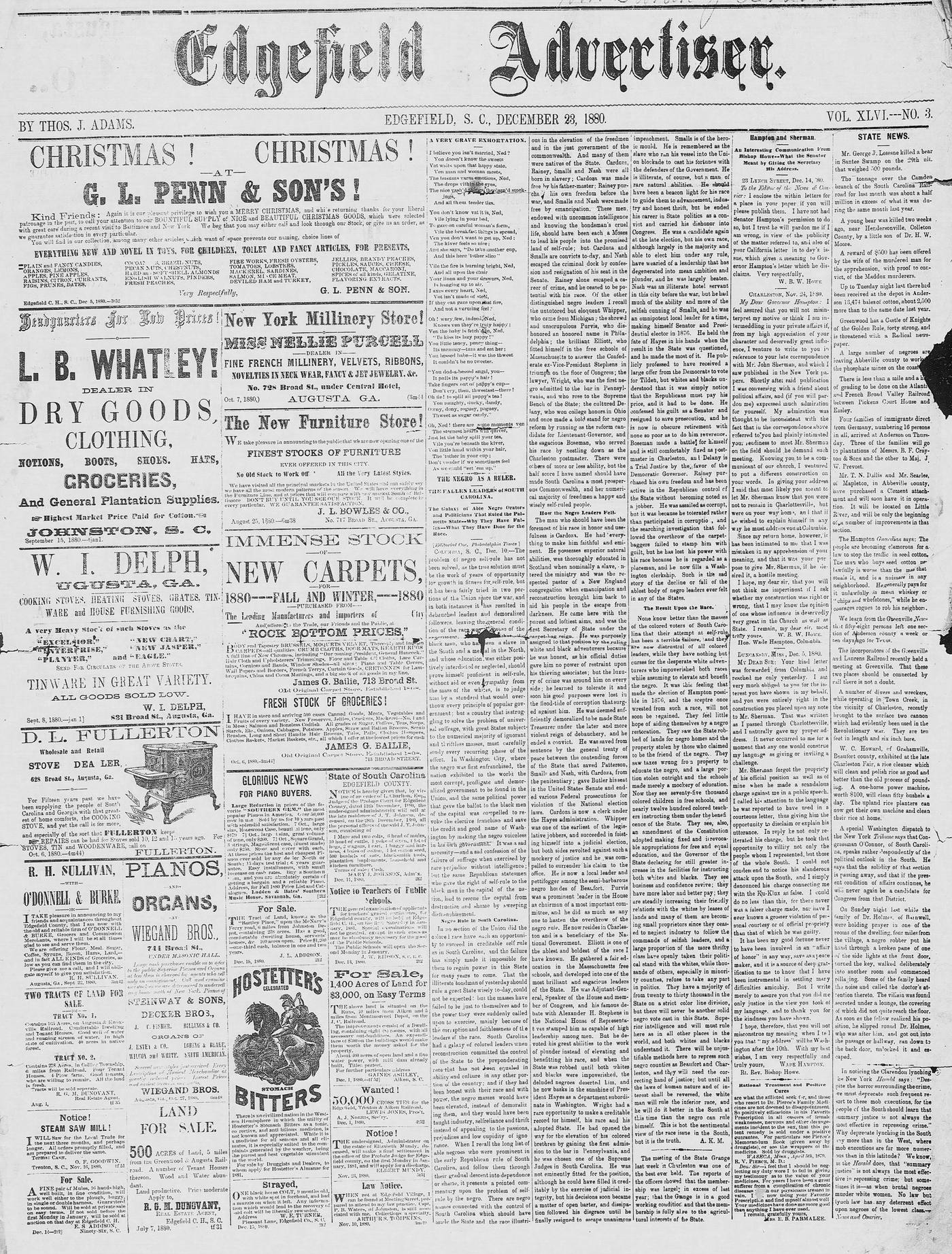 Edgefield Advertiser 1880