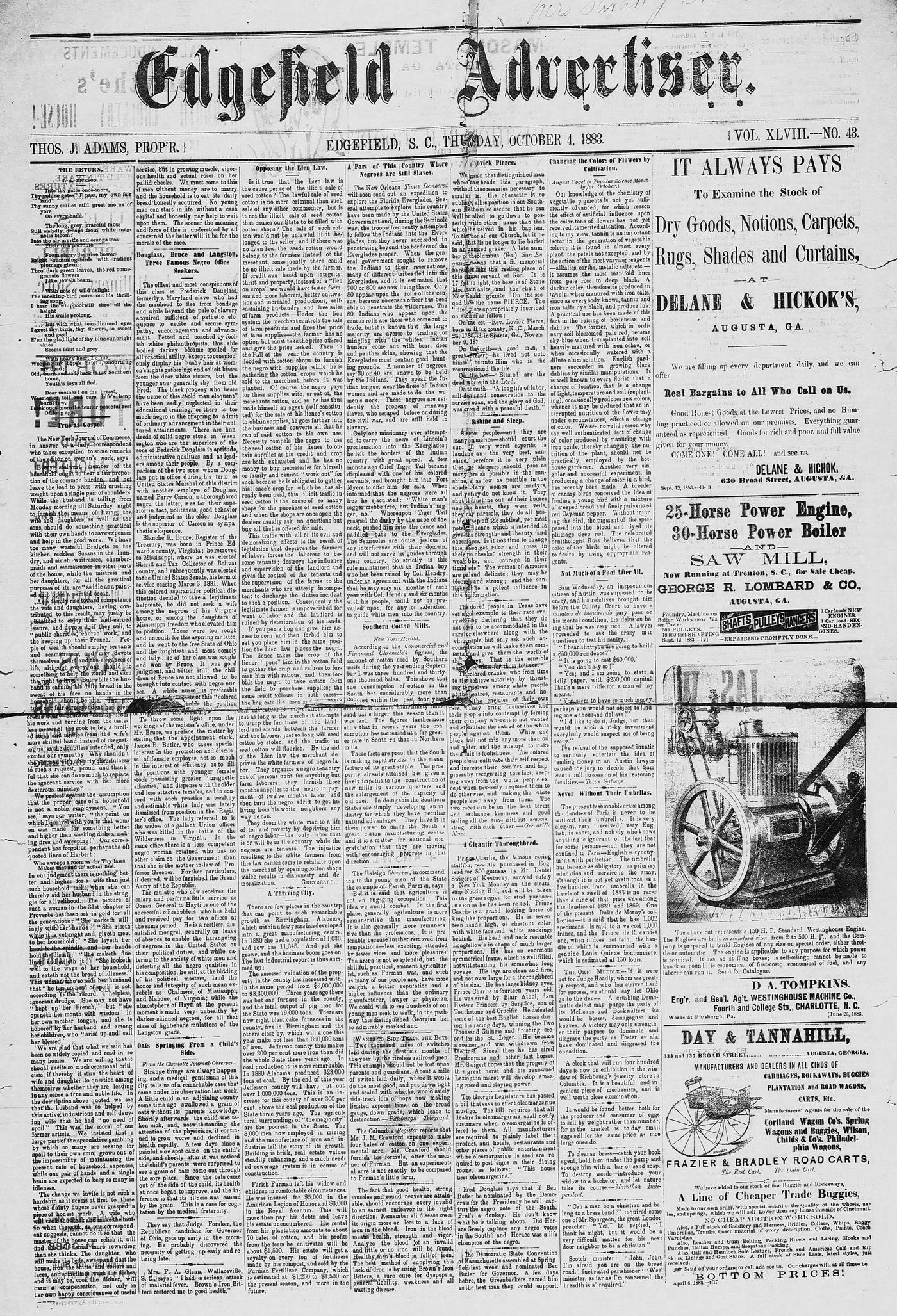 Edgefield Advertiser 1883