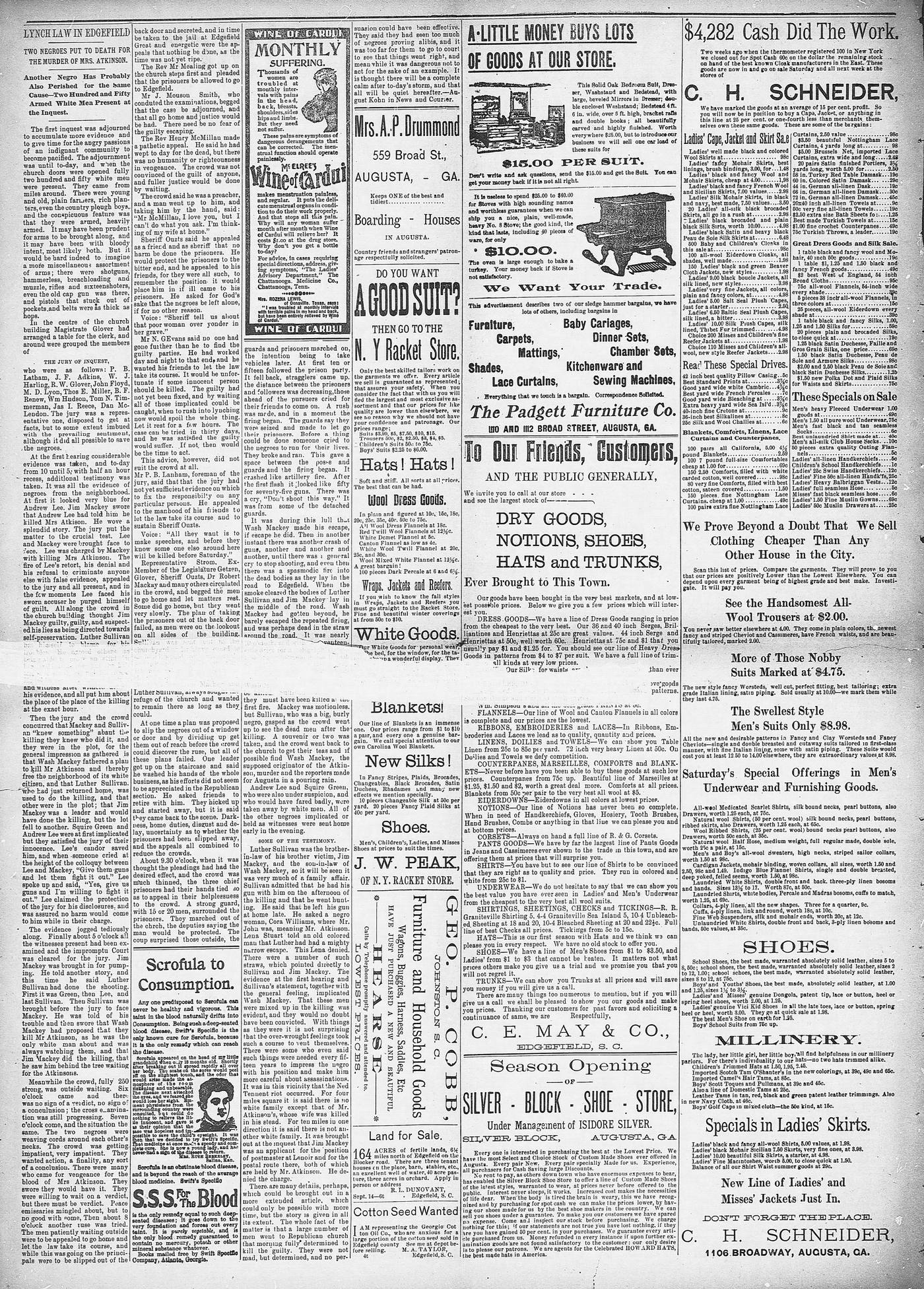 Edgefield Advertiser November 1898