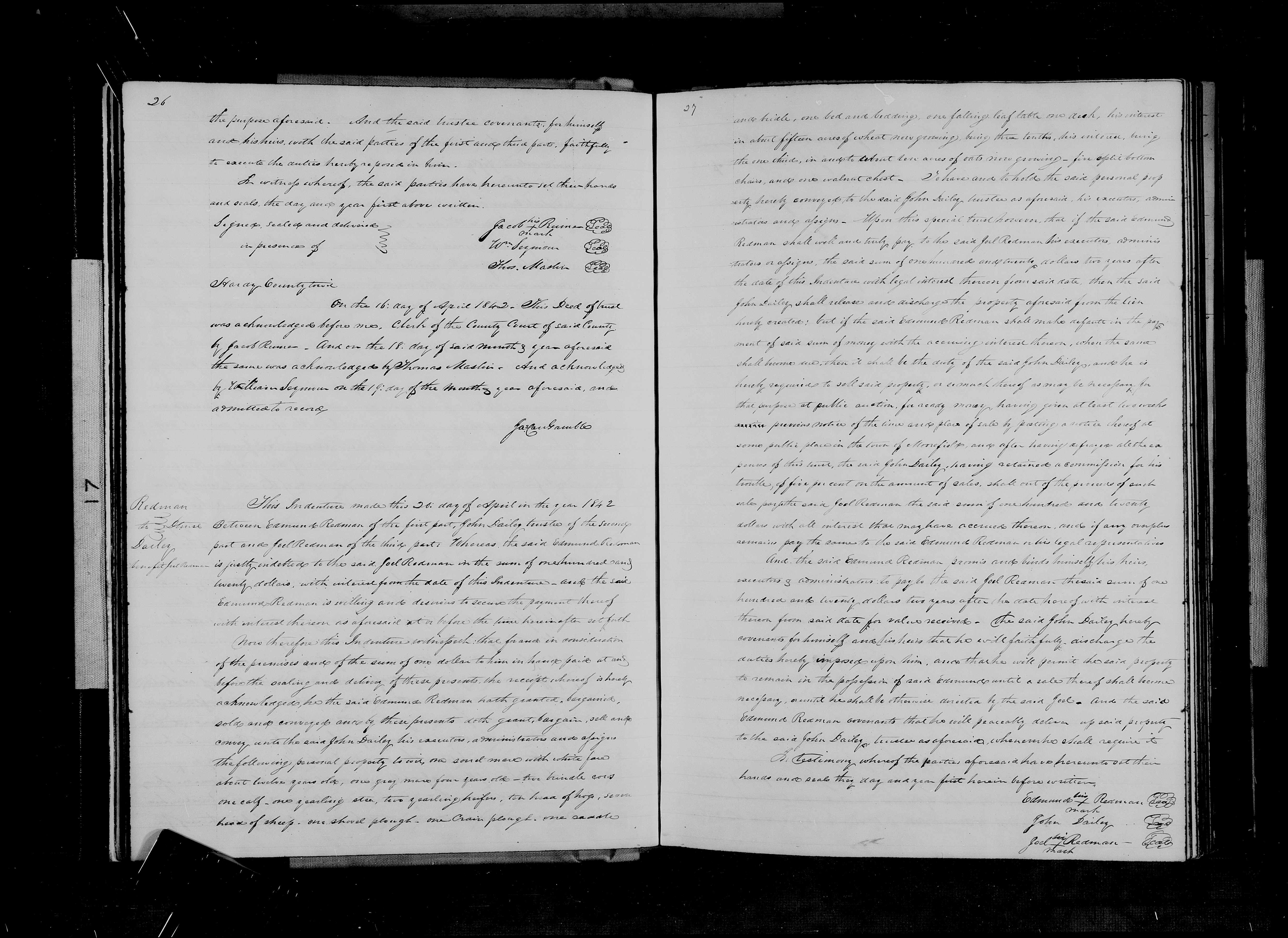 1842 deed involving members of the free Redman family