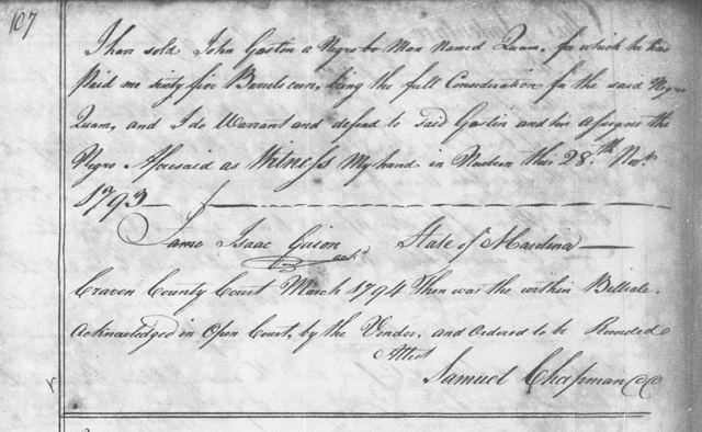 Sale of Quam, 1793