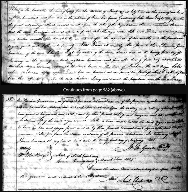 Equity Sale of Sall, 1805