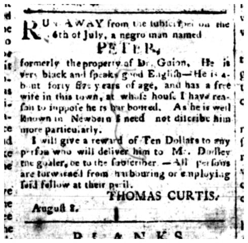 Runaway Notice, 1805