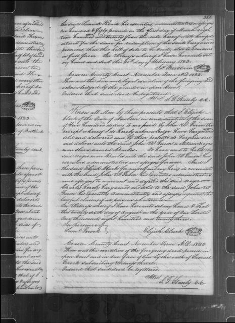 Purchase of Charles, 1823