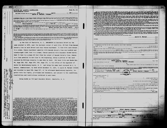Annie Warner — Deed of Trust, 1940