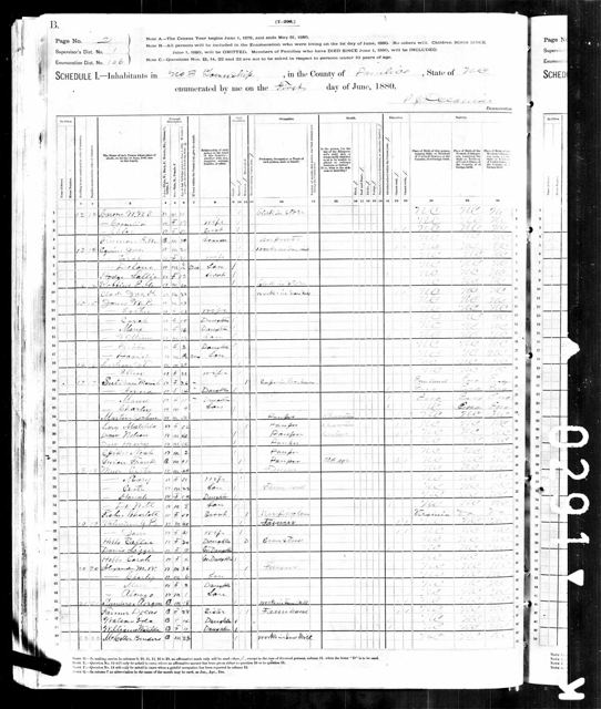 Frank (Francis) Guion — 1880 Census