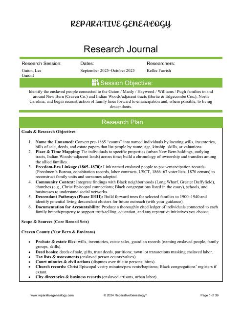 The Guion Research Journal — Complete