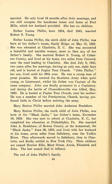 The Phifer Family History — Hannah Remembered