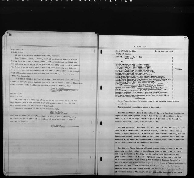 Ramsour Tenants-in-Common Notice, 1945 — p. 1